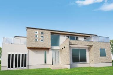 ピアノルームとビルトインガレージがある家 外観