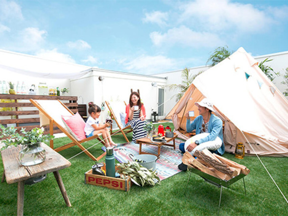 屋上でベランピング