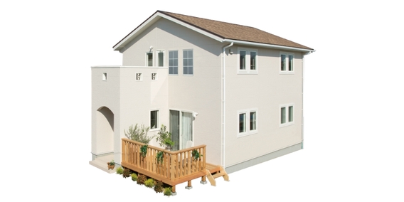 漆喰調の壁材/レンガ調の屋根材