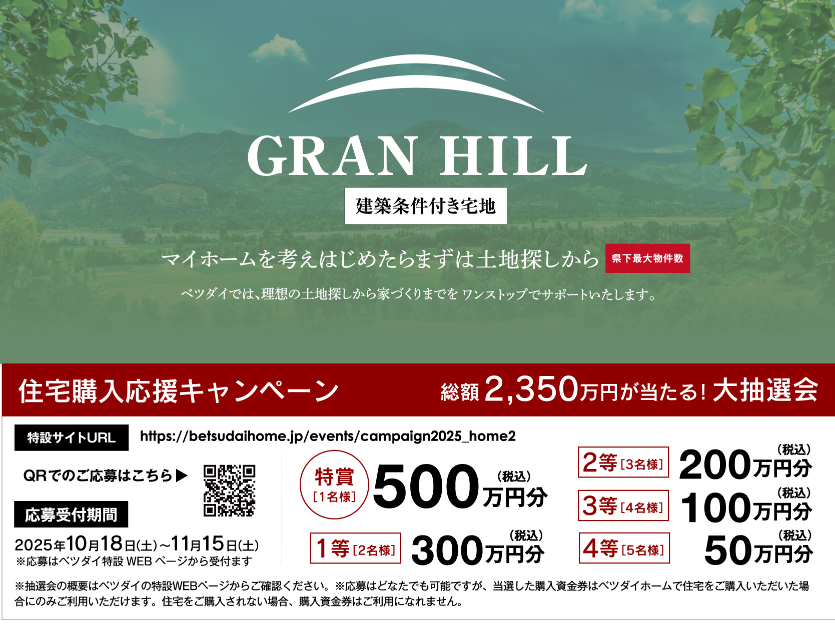 総額2350万円当たる！ベツダイ大抽選会