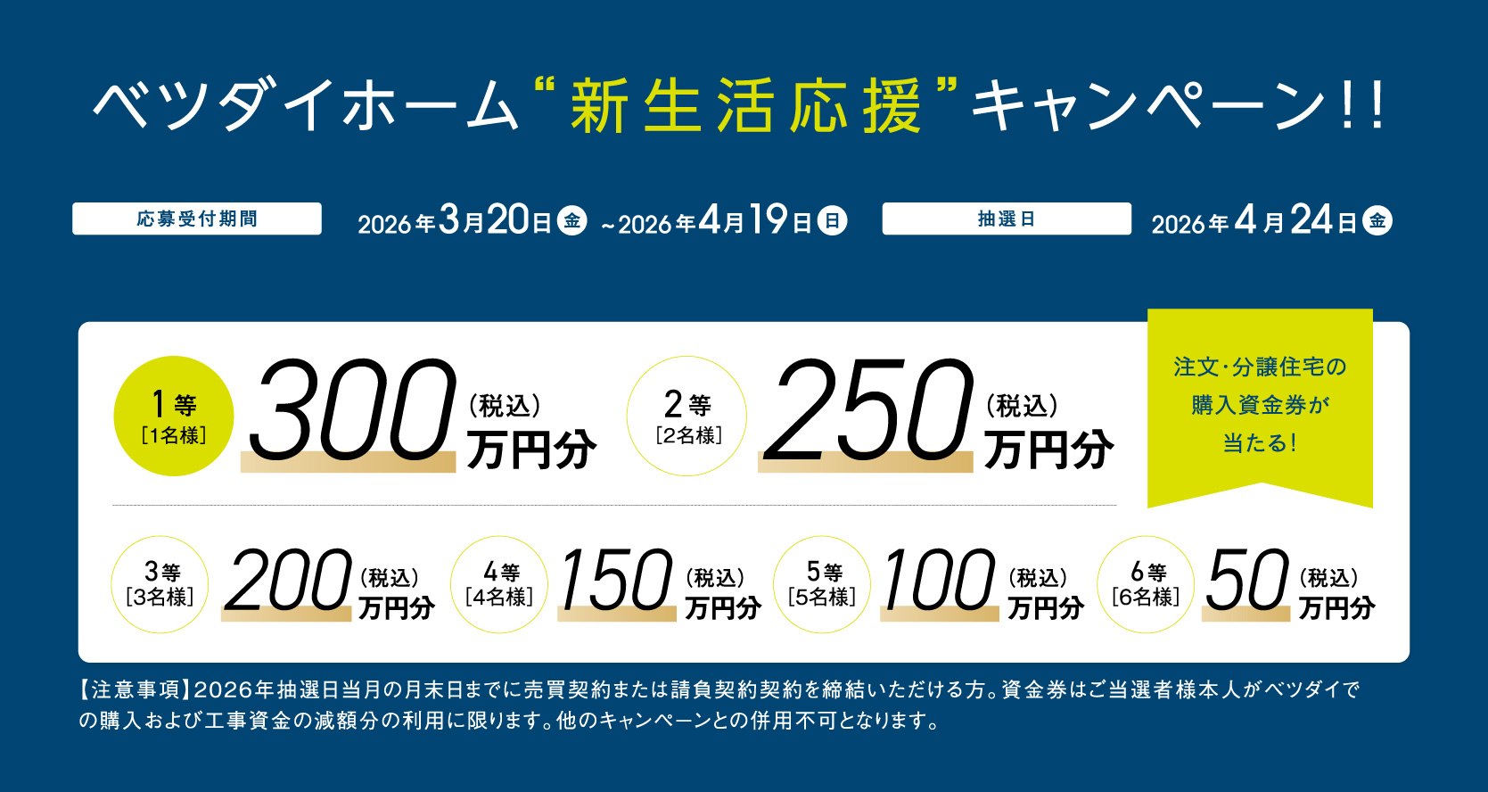 ベツダイホーム新生活応援キャンペーン